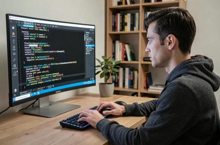 Développeur installant Tesseract OCR sur un terminal Linux dans un bureau moderne