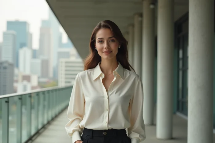 Portrait élégant d'une femme de footballeur professionnel en milieu urbain moderne